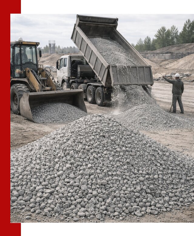 Доставка известнякового щебня фр. 5–20 в Ханты-Мансийске
