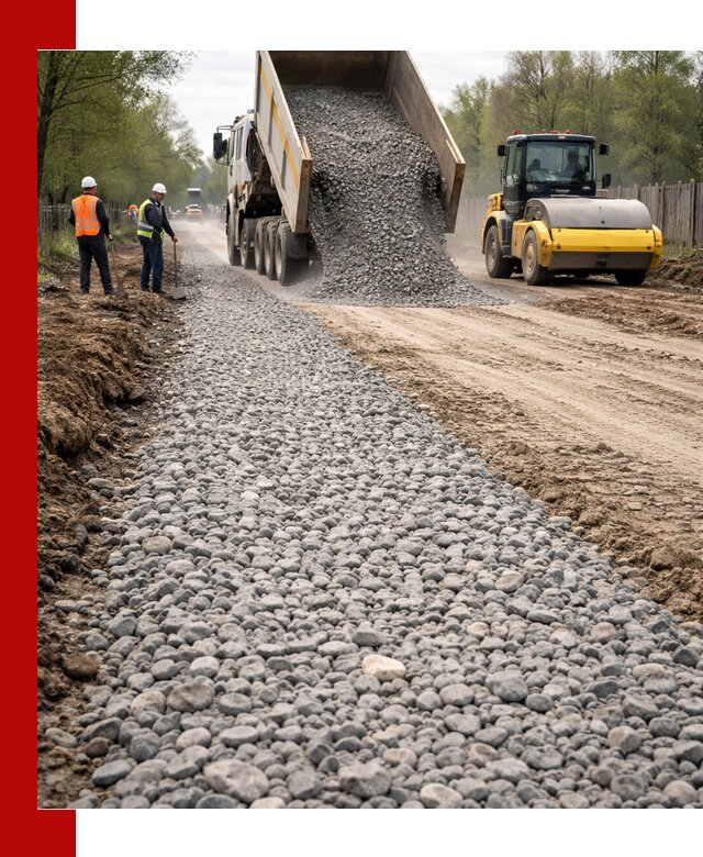 Доставка щебня для отсыпки дорог в Ханты-Мансийске высокого качества