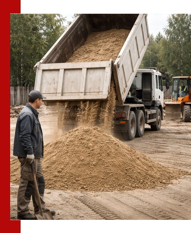 Доставка и продажа песка с разгрузкой в Ханты-Мансийске
