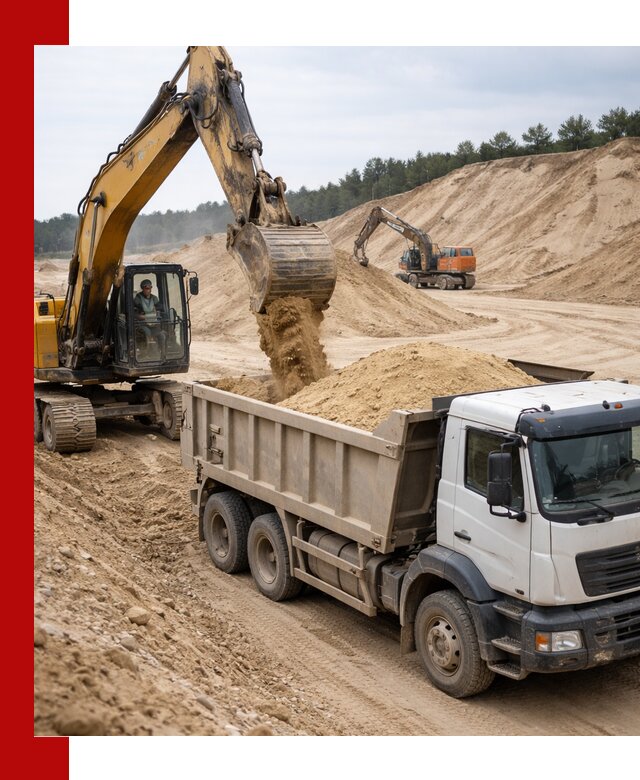Доставка карьерного песка с самосвалами и разгрузкой в Ханты-Мансийске