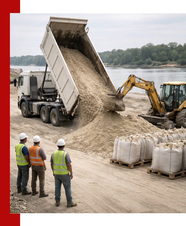 Доставка речного песка в Ханты-Мансийске самосвалами и погрузкой