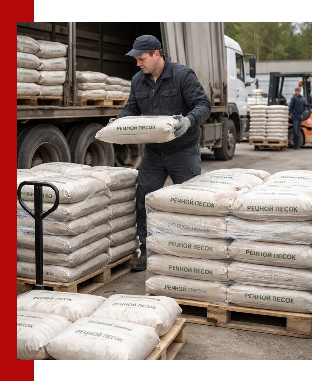 Речной песок в мешках с доставкой в Ханты-Мансийске