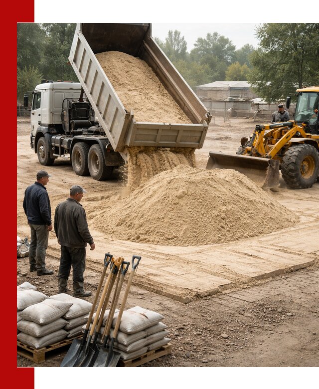 Доставка мытого песка в Ханты-Мансийске с самосвалами по выгодной цене