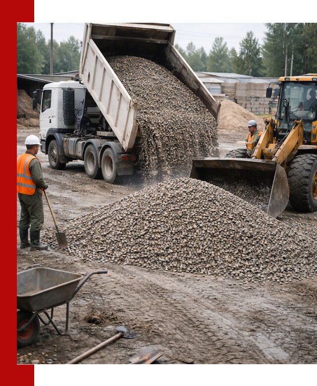 Мытый гравий с доставкой в Ханты-Мансийске от карьера до участка