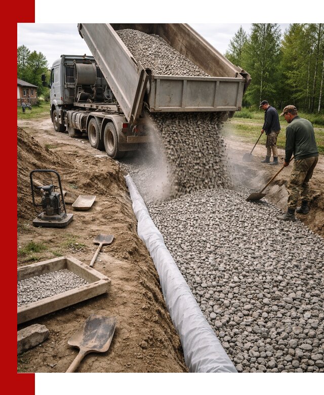 Гравий для дренажа с доставкой в Ханты-Мансийске качественный и недорогой