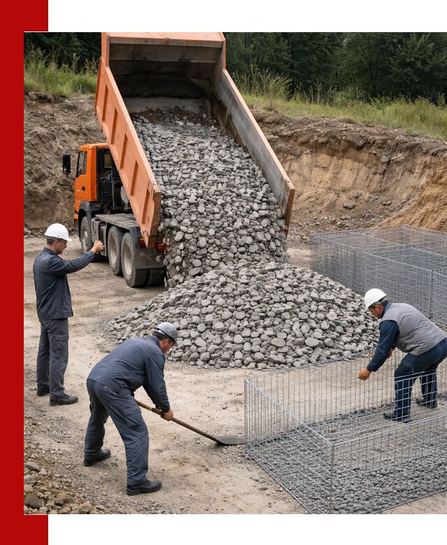 Камень для габионов с доставкой в Ханты-Мансийске быстро и надёжно