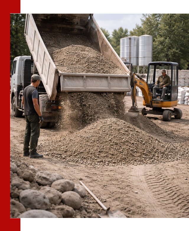 Доставка ПГС С3 в Ханты-Мансийске самосвалами и миксерами