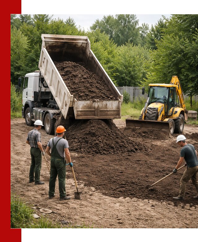 Доставка и укладка грунта для выравнивания участка в Ханты-Мансийске