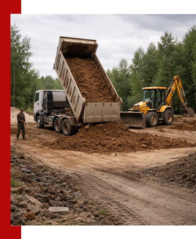 Доставка суглинка самосвалами в Ханты-Мансийске подсыпка и планировка