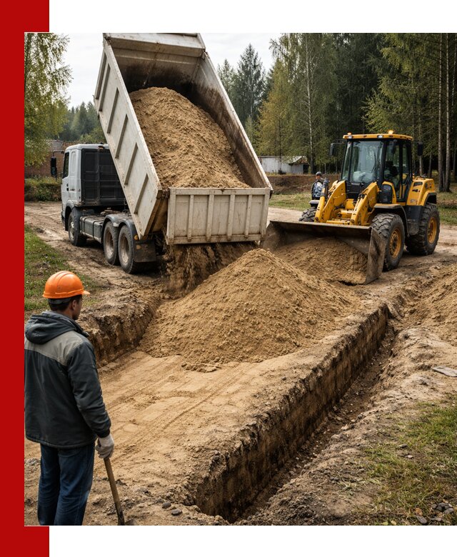 Доставка песчаного грунта в Ханты-Мансийске для строительных работ
