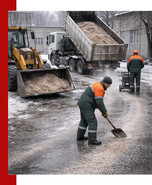 Реагент против гололеда с доставкой и нанесением в Ханты-Мансийске