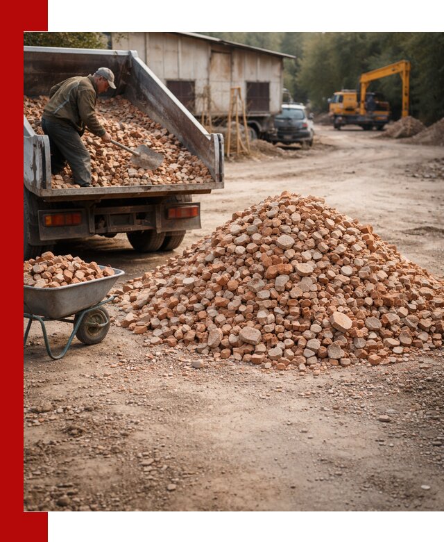 Доставка и подушка из боя кирпича с разгрузкой в Ханты-Мансийске