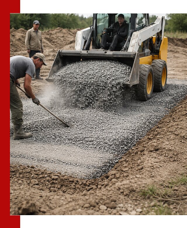 Устройство щебеночной подушки в Ханты-Мансийске для дорог и фундаментов